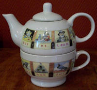 Theepot met het leesplankje Aap, Noot, Mies
