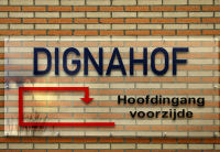 Bord voor ingang Dignahof