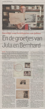 Artikel over gesigneerde kaarten in het Algemeen Dagblad
