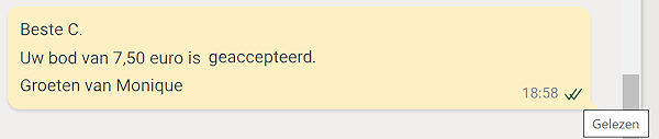 Marktplaats bericht gelezen