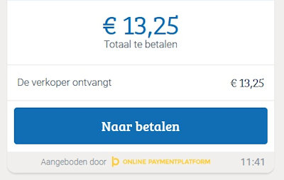 Voorbeeld van een betaalverzoek via Marktplaats