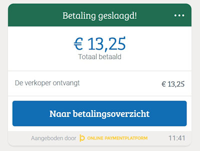 Voorbeeld van een betaalverzoek via Marktplaats